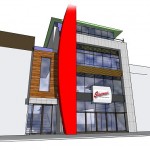 eyre square supermac's, initial sketch design concept posted in Commercial  section of irishplans.com by midlands and dublin based architects specialising in bespoke one-off house plans and extensions across ireland filename: eyre-square-galway-3storey-sketch-design21-150x150 .jpg