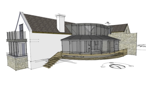 vernacular circular house extension with internal court architectural designs by brendan lennon