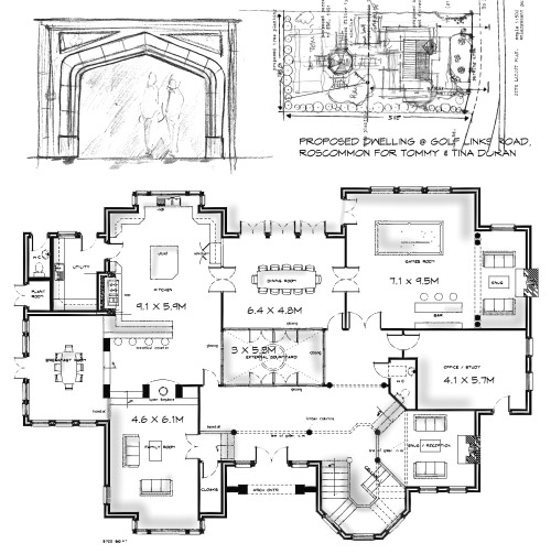 dwelling-roscommon-layouts1 dwelling house at golf links road, roscommon town architects design