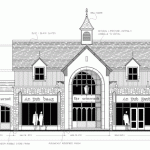elevations proposed development courtyard restaurant theme design