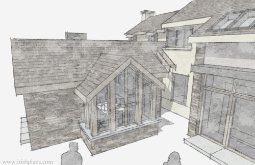 architects-plans-and-elevations-to-proposed-new-living-space-with-open-plan-layout-courtyard-and-exposed-king-truss-roofs previously featured courtyard style house extension architects design